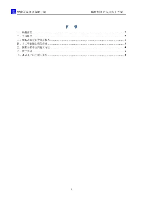 《膨胀加强带专项施工方案》0