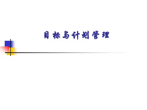 目标与计划管理培训