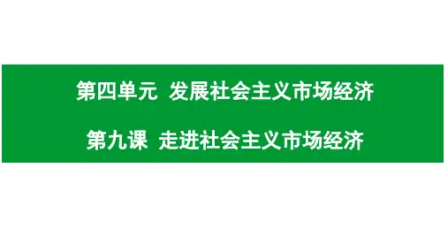 2020年高考政治一轮复习课件经济生活 第九课 走进社会主义市场经济 (共47张PPT)