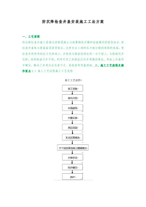 防沉降检查井盖安装施工工法方案