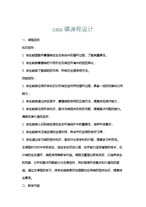cass磷课程设计