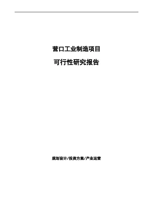 营口投资建设项目可行性研究报告如何编写