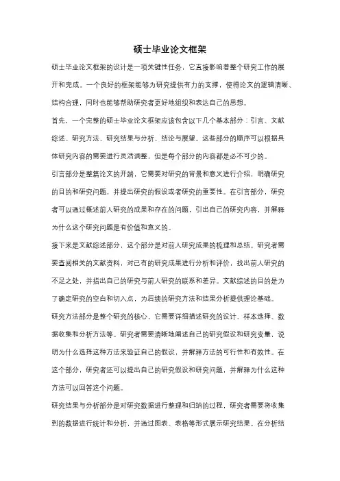硕士毕业论文框架