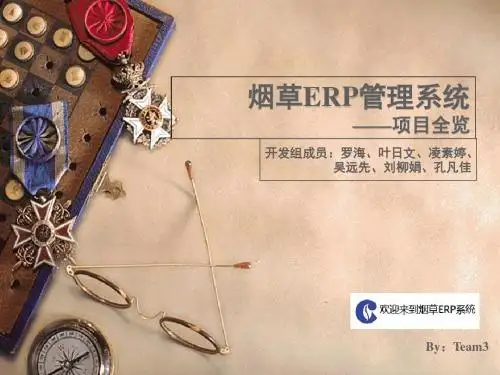 烟草ERP管理系统 ——的项目全览 开发组成员罗海、叶日文、凌素婷-PPT精品文档