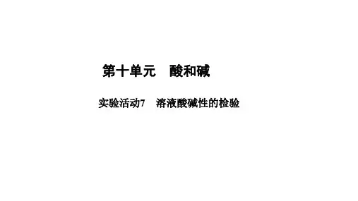 10.实验活动7 溶液酸碱性的检验 课件 2020-2021学年人教版九年级化学下册
