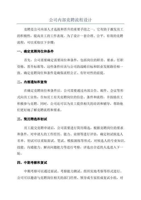 公司内部竞聘流程设计