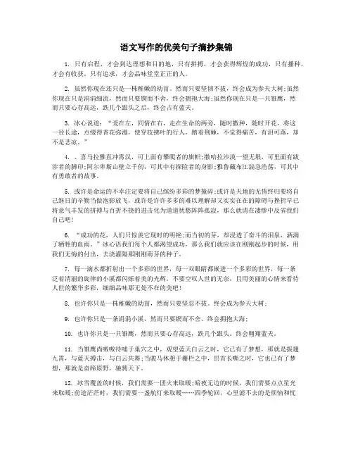 语文写作的优美句子摘抄集锦