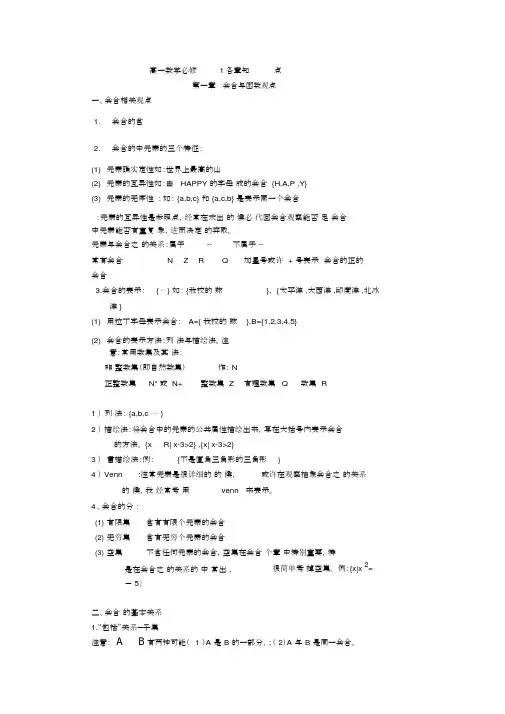 高一数学集合经典题型归纳总结