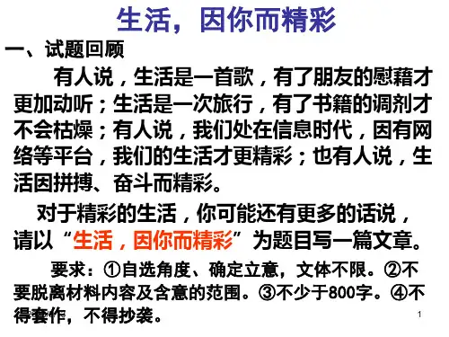 “生活,因你而精彩”作文讲评剖析