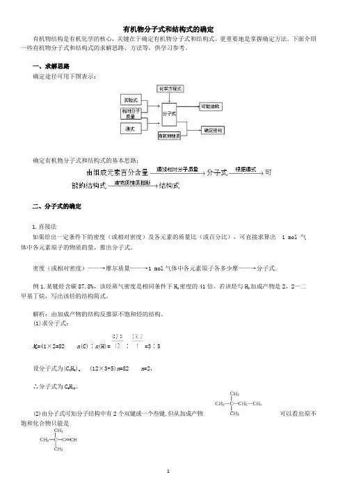 有机物分子式和结构式的确定