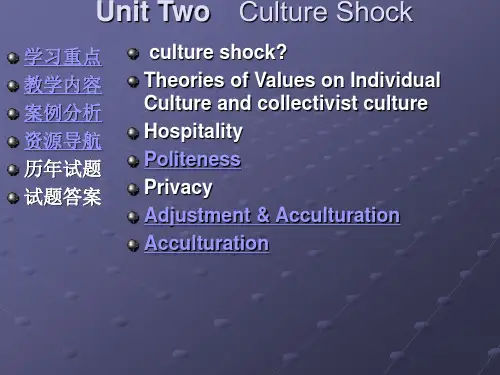 跨文化交际 课件 Unit Two Culture Shock