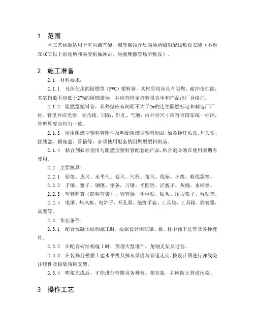 硬质阻燃塑料管(PVC)明敷设标准