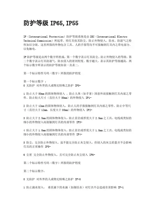 防护等级IP65_IP55
