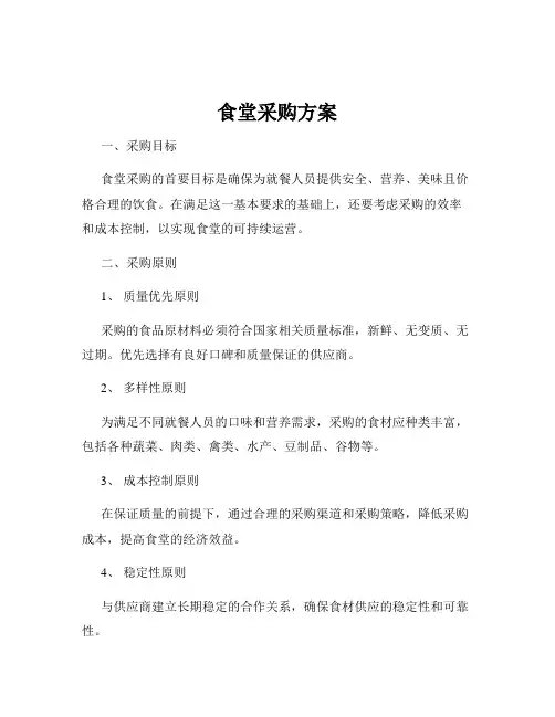 食堂采购方案