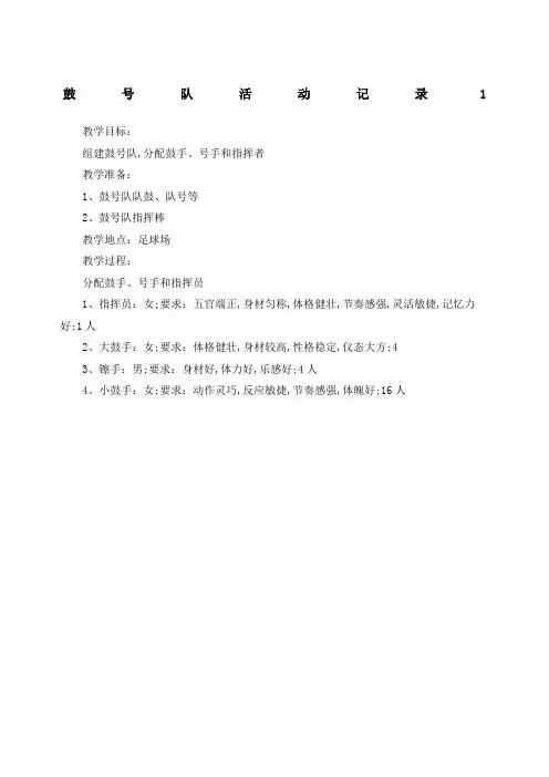 鼓号队训练记录