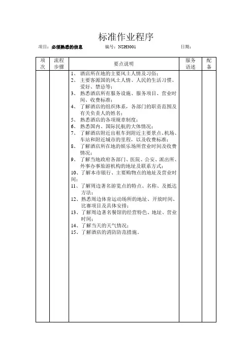 标准作业程序