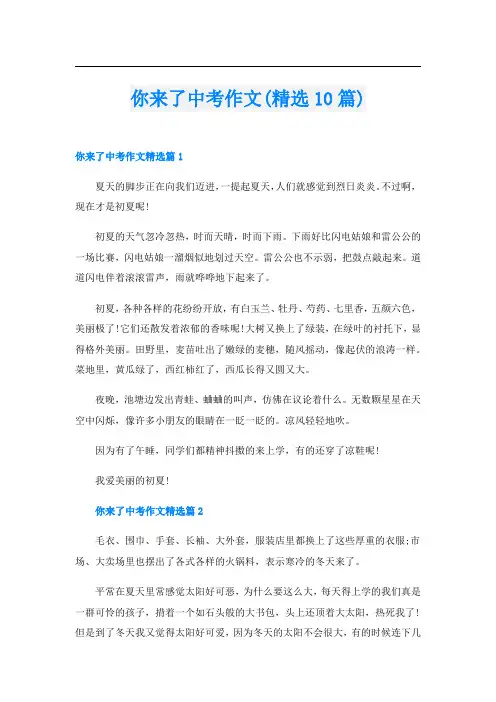 你来了中考作文(精选10篇)