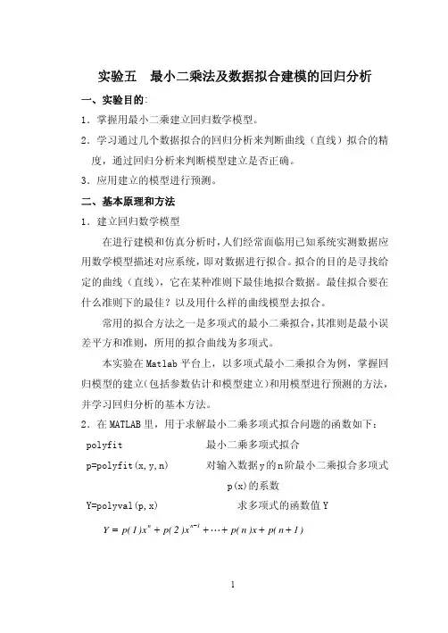 最小二乘法及数据拟合