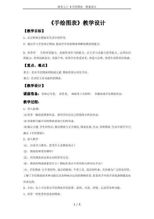 浙美七上 3手绘图表  教案设计