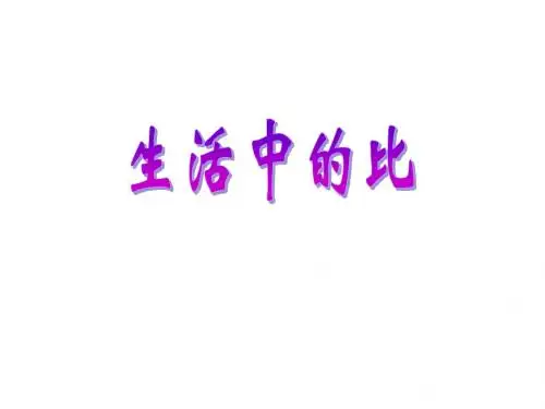 六年级数学《生活中的比》PPT课件