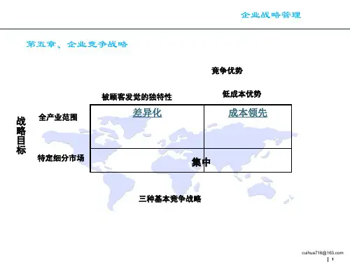 企业战略管理 第五章 企业竞争战略
