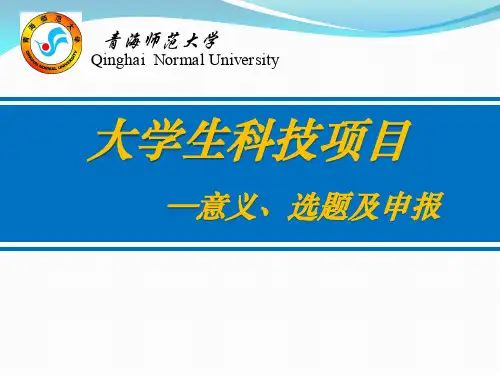 本科生科技创新项目经验交流ppt课件