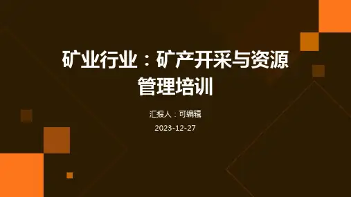 矿业行业：矿产开采与资源管理培训ppt (3)