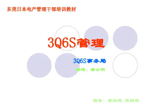 日本电产3Q6S管理--主任及以上
