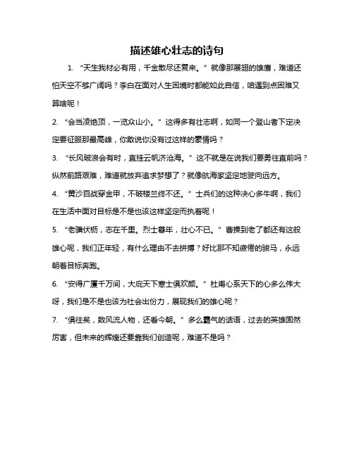 描述雄心壮志的诗句