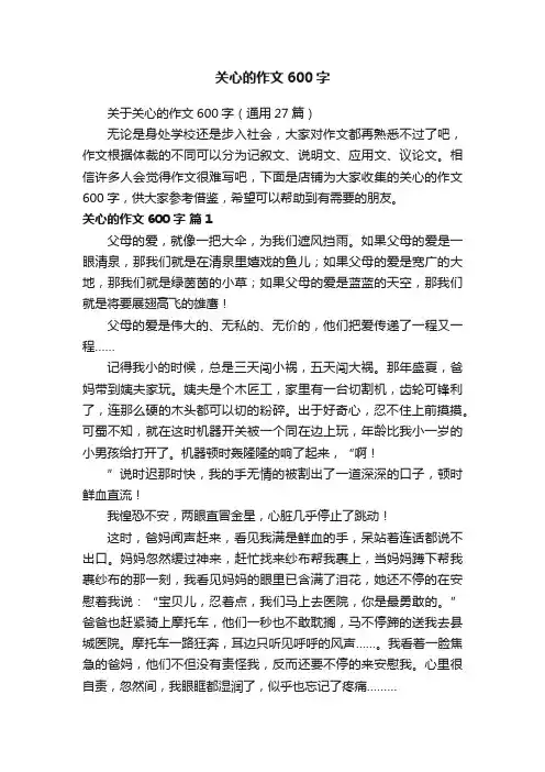 关心的作文600字