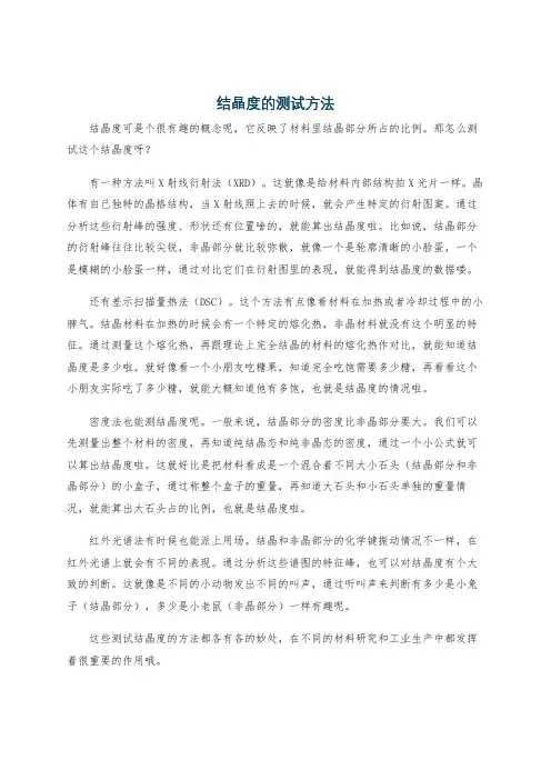 结晶度的测试方法
