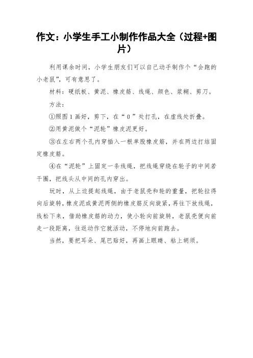 作文：小学生手工小制作作品大全(过程+图片)_作文