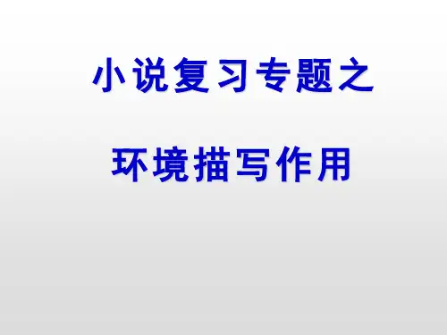 苏教版高中语文复习课件：小说专题复习---环境描写