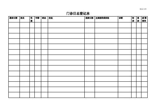 门诊日志登记本