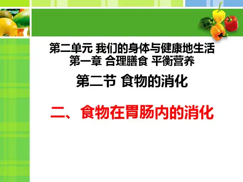 1.2.2 食物在胃肠内的消化课件2021--2022学年冀少版生物七年级下册