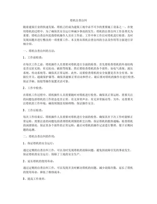 塔机自查自纠