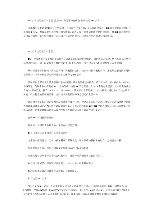 bvi公司注册是什么意思,注册bvi公司优势有哪