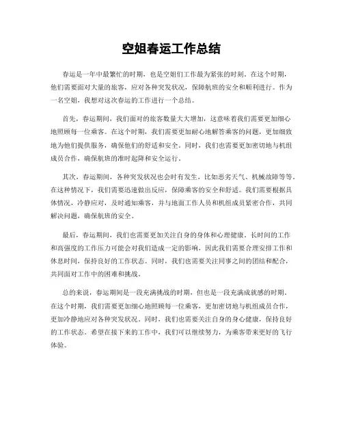 空姐春运工作总结