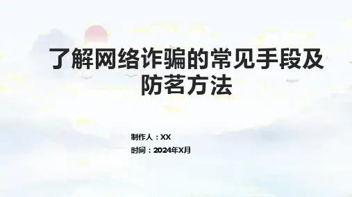 了解网络诈骗的常见手段及防茗方法