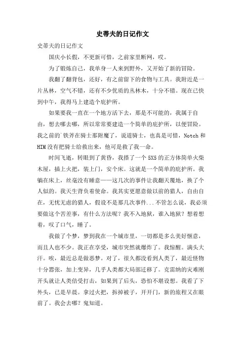 史蒂夫的日记作文