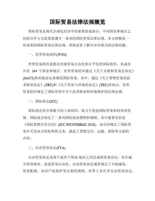 国际贸易法律法规概览