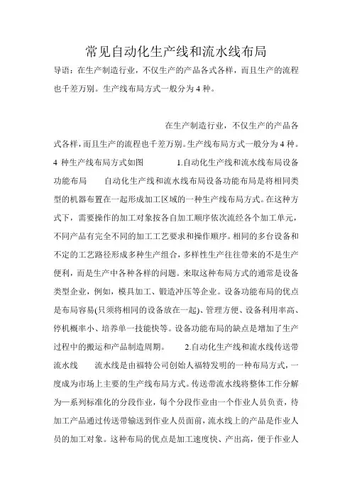常见自动化生产线和流水线布局
