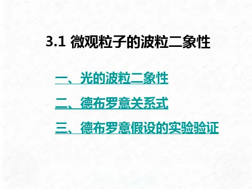 3.1 微观粒子的波粒二象性