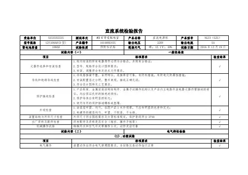 直流系统检验报告