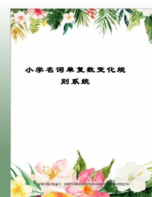 小学名词单复数变化规则系统(终审稿)