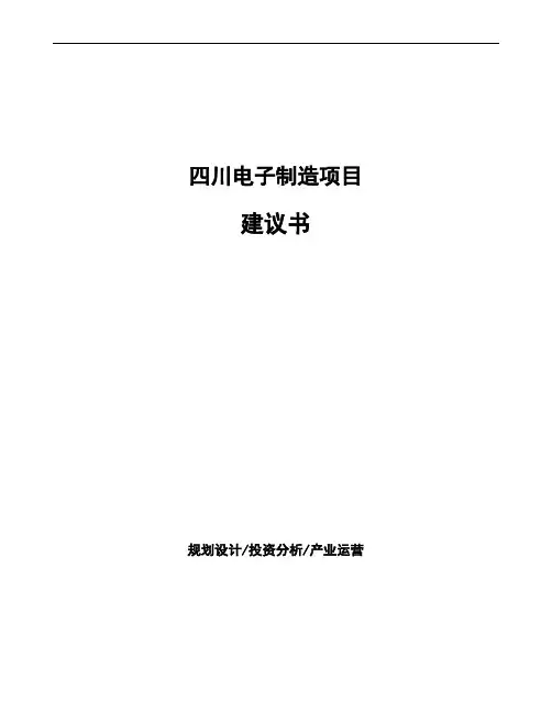 四川电子制造项目建议书