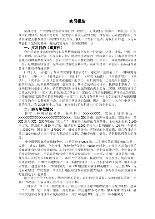 会计专业实习报告 4