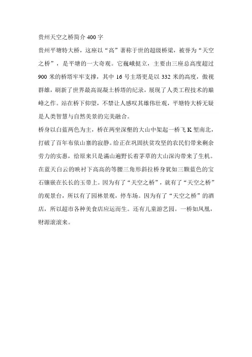 贵州天空之桥简介400字