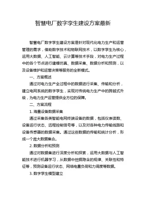智慧电厂数字孪生建设方案最新