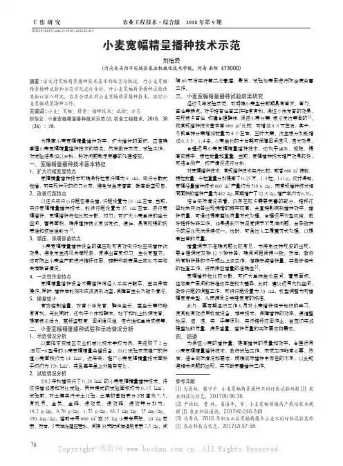小麦宽幅精量播种技术示范